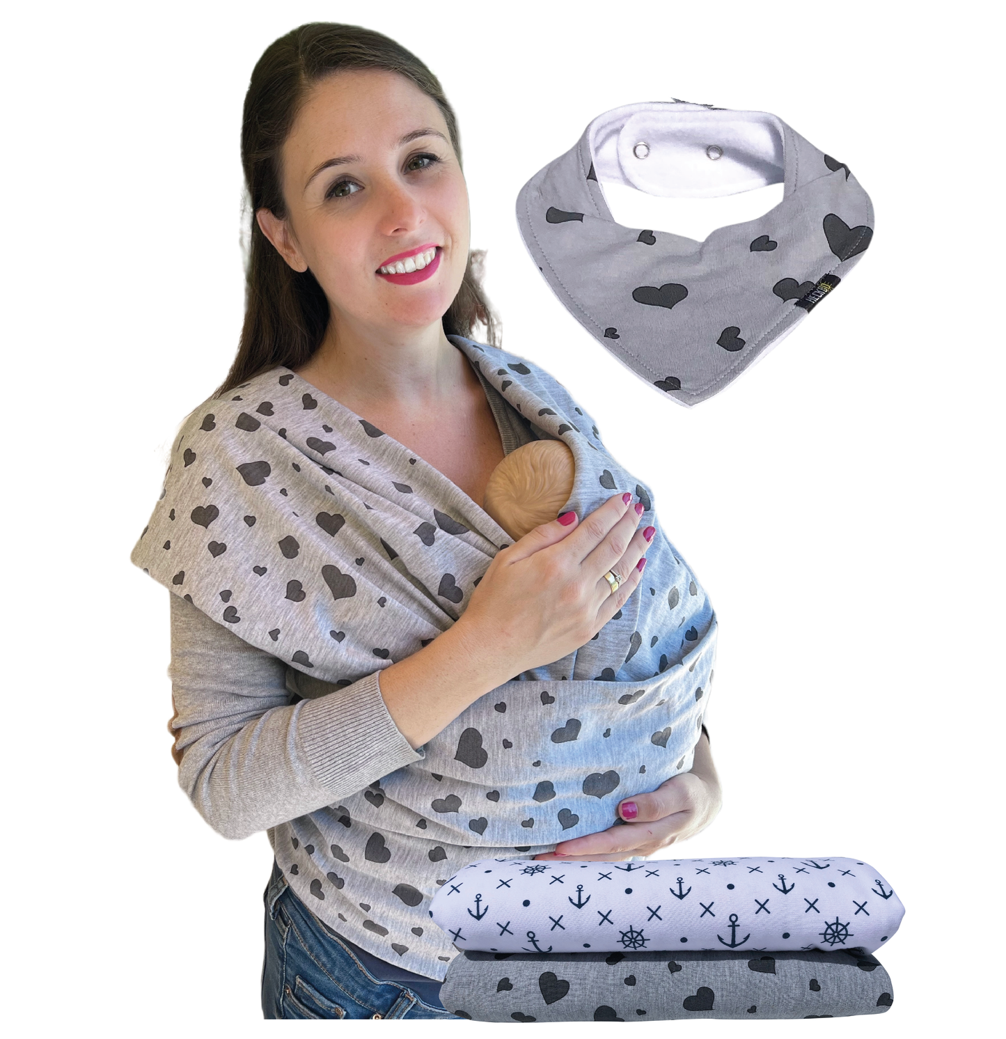 Baby Tragetuch Herzen-0