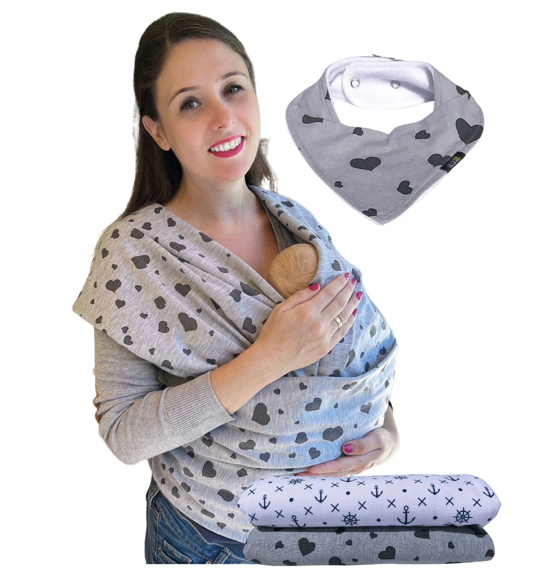 Baby Tragetuch Herzen-0
